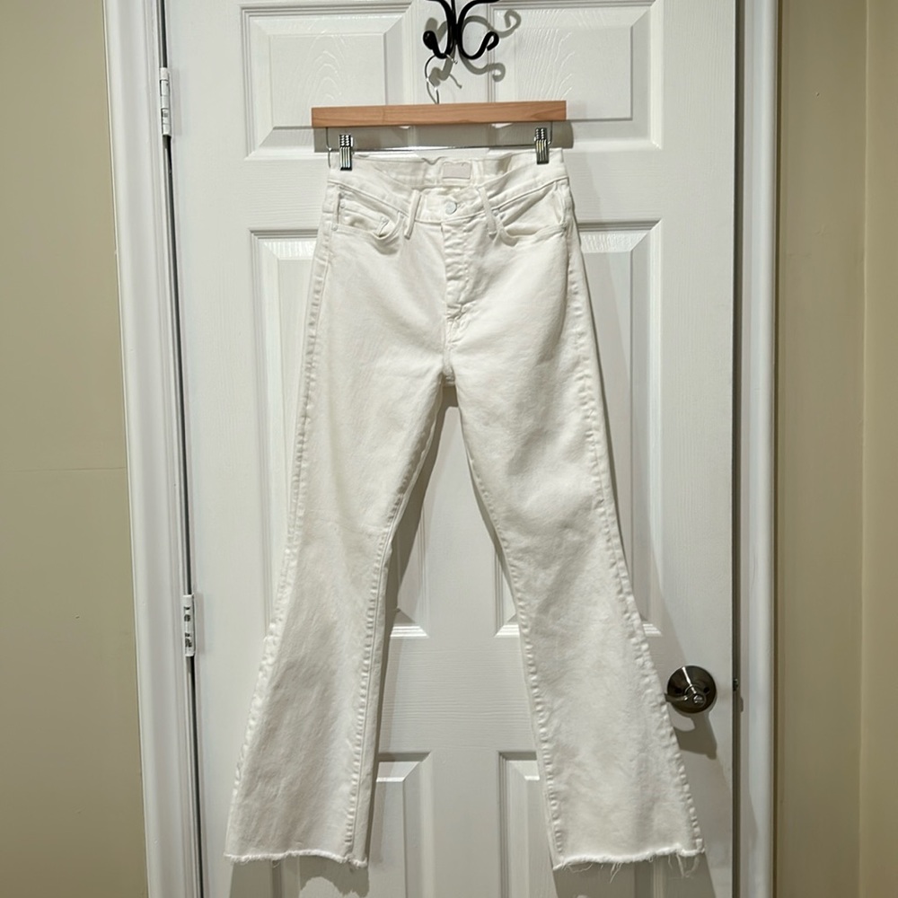 White MOTHER The Weekender Fray Jeans
